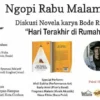 Malam Ini Momen Temu Sastrawan Tasik-Cirebon, Bahas Novela "Hari Terakhir di Rumah Bordil"