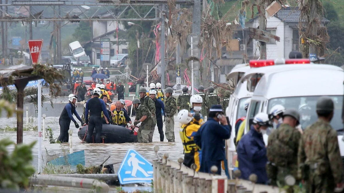 Kyushu Diterjang Banjir, 20 Tewas dan14 Orang Hilang JAPAN-WEATHER-RAIN