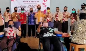 Pramuka Helat Aksi Donor Darah