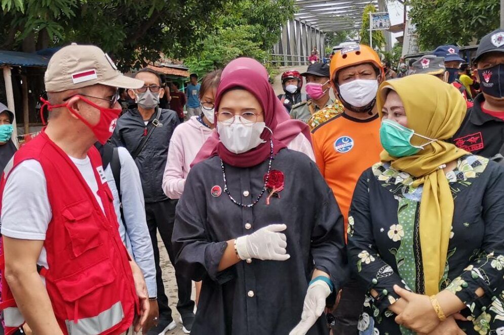 Bupati Terpilih Tinjau Lokasi Banjir Widasari