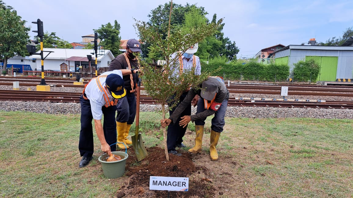 Jaga Bumi, Daop 3 Cirebon Lakukan Gerakan Penanaman Satu Juta Pohon