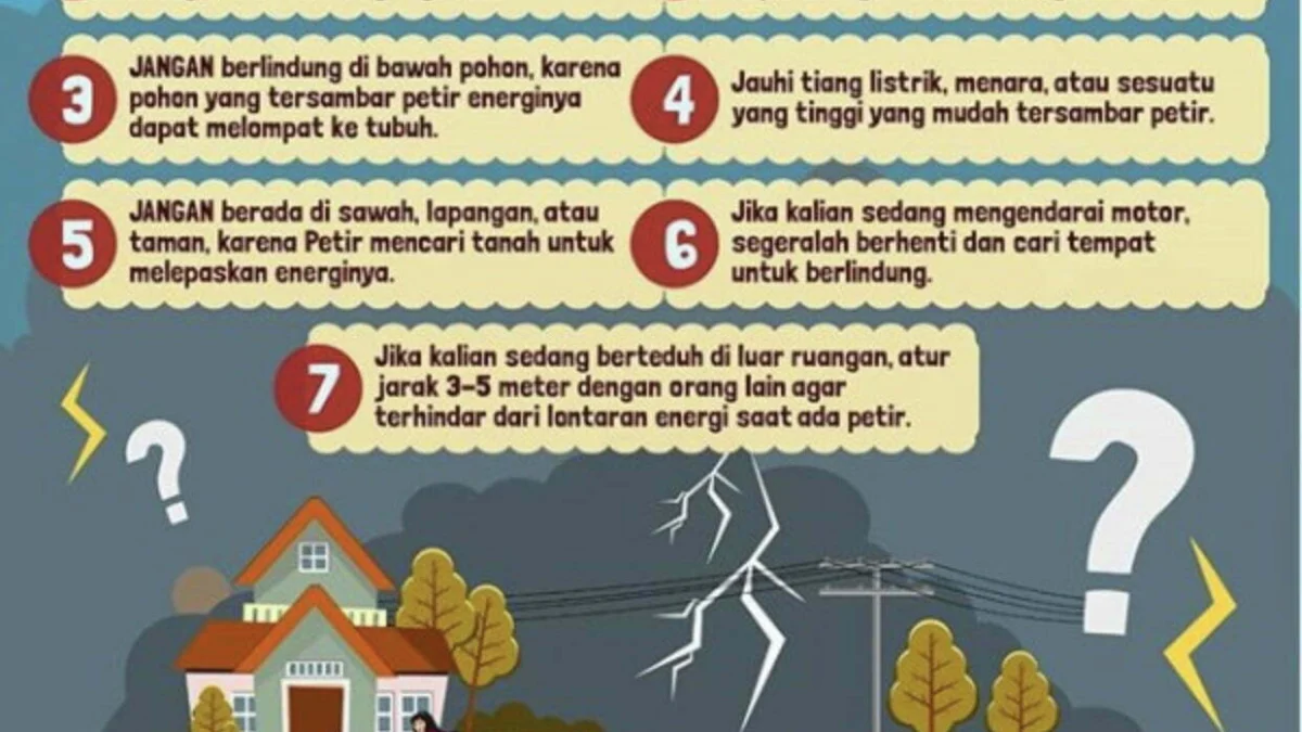 7 Tips Hindari Petir dari BMKG