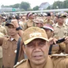 Ratusan Kuwu di kabupaten Majalengka berada di Senayan saat mengikuti aksi bersama puluhan ribu Kuwu se Indonesia, Selasa 17 Januari 2023