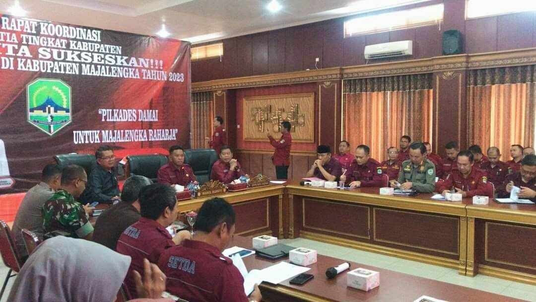 Pemerintah Kabupaten Majalengka menggelar Rapat Kordinasi (Rakor) Panitia Pilkades Serentak tingkat Kabupaten Majalengka di Gedung Yudha