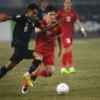 Pertandingan leg kedua babak semifinal Piala AFF 2022 antara Vietnam vs Indonesia di My Dinh Stadium Hanoi, Senin malam (9/1/2023). --FOTO: ANTARA