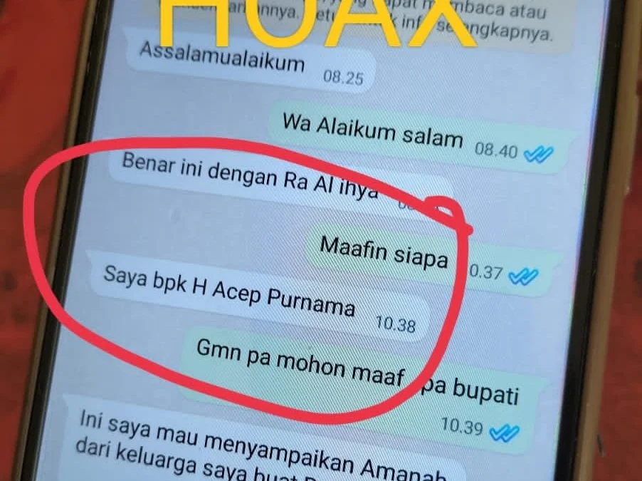 WASPADA, Bupati Kuningan H Acep Purnama Dicatut untuk Aksi Penipuan, Catat Nomor Penipunya