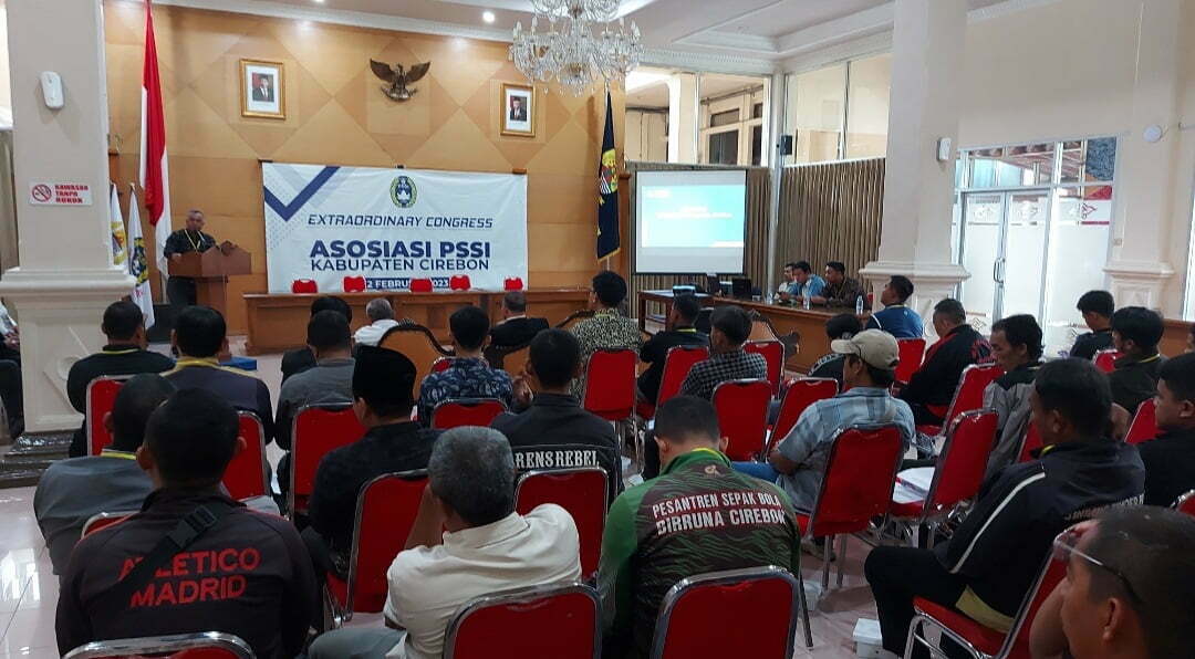 Suasana KLB Askab PSSI Kabupaten Cirebon, Minggu 12 Februari 2023.