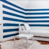 cat kamar 2 warna garis