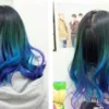 Ombre Rambut Pendek Sebahu Warna Biru