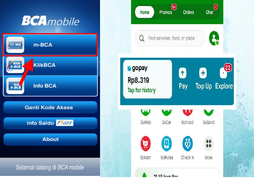 Cara Top Up Gopay Via BCA Mobile