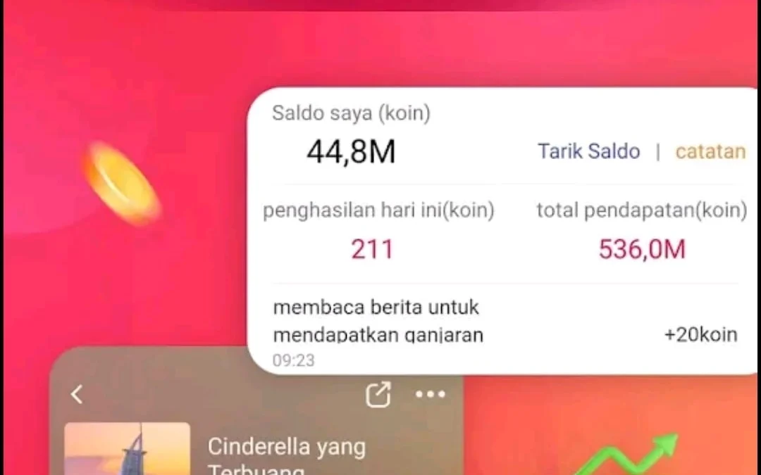 cara baca novel dapat saldo dana