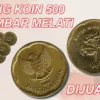 Uang koin 500 gambar melati tahun 1991 yang kabarnya banyak dicari.