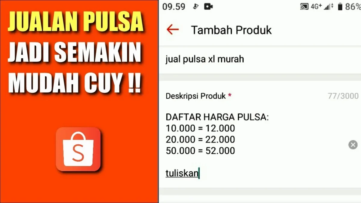 cara jualan pulsa di shopee