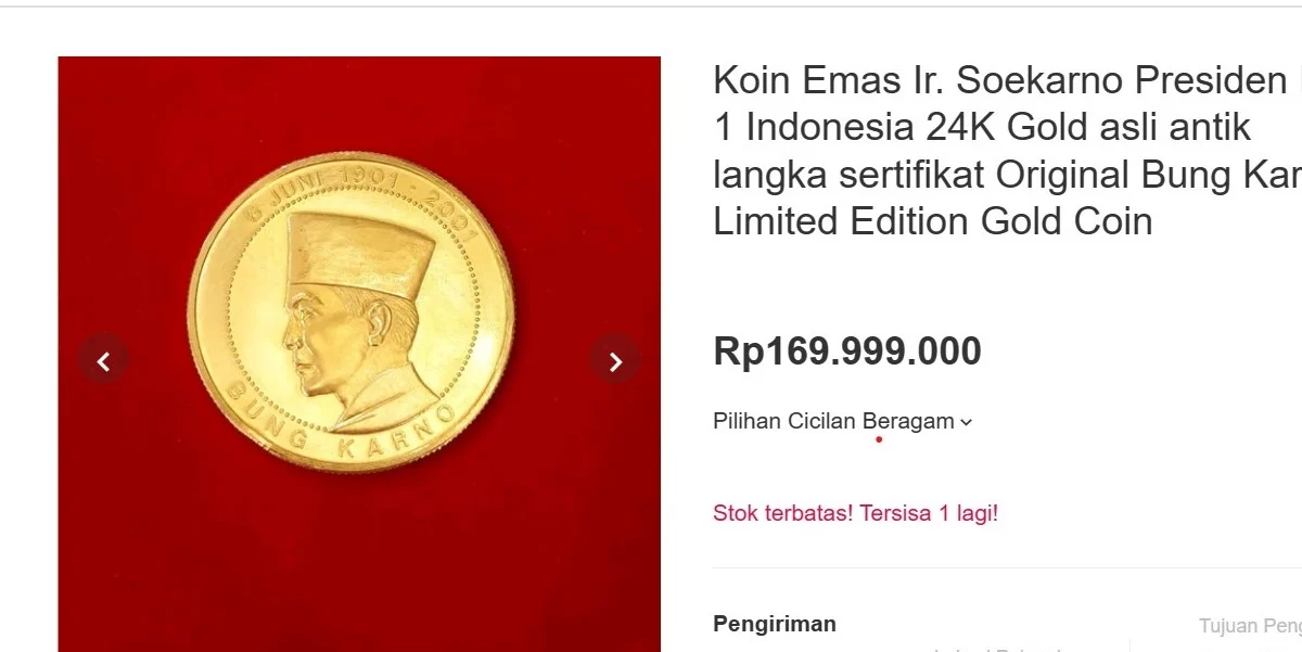 uang koin kuno gambar bung karno