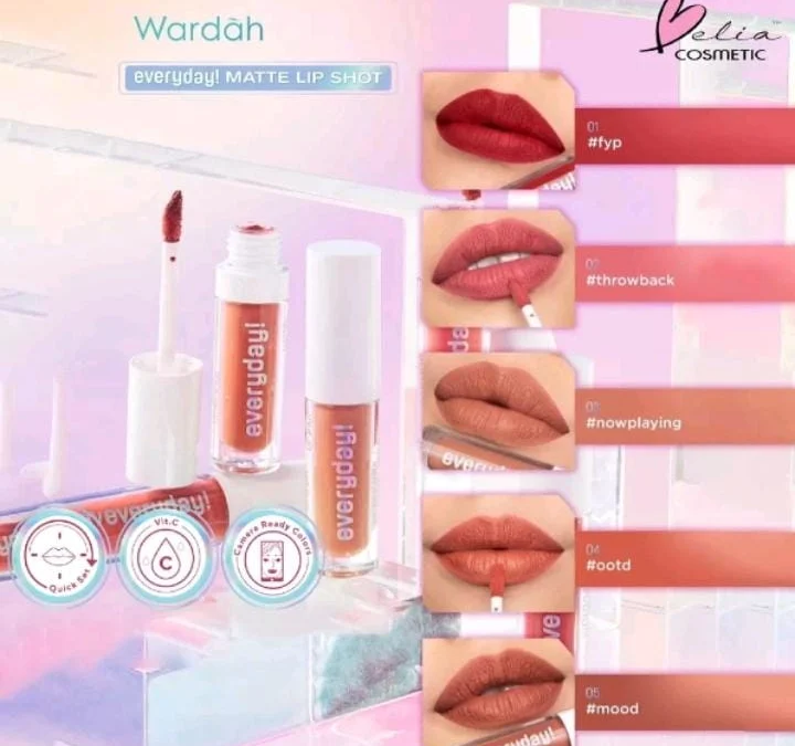 lipstik wardah seri everyday, warna tampak menyatu secara alami pada kulit dan bibir