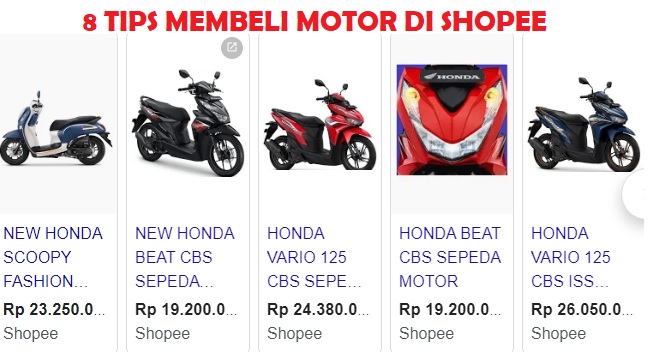 Tips Membeli Motor Di Shopee