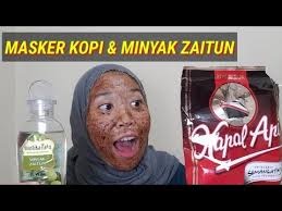 Cara membuat masker wajah minyak zaitun dan kopi.