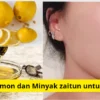 Masker minyak zaitun dan lemon untuk wajah.