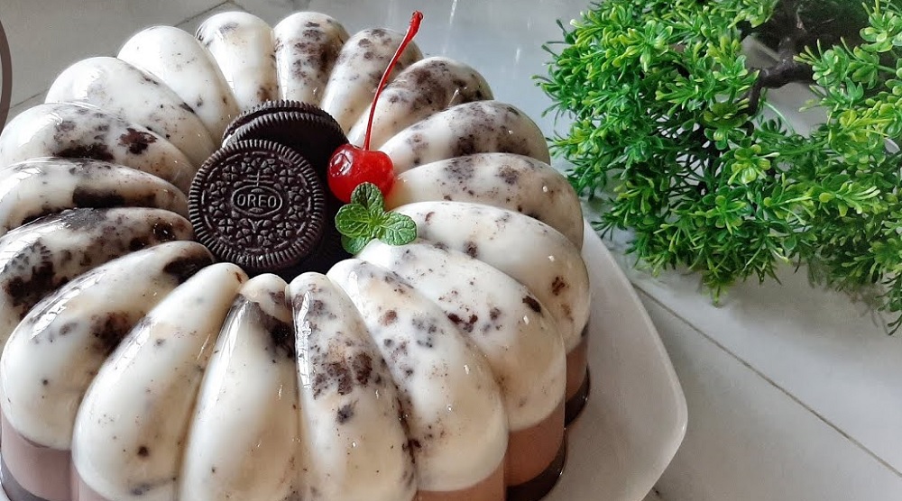 Cara Membuat Puding Susu Oreo