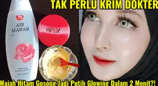 campuran bedak kelly dan air mawar