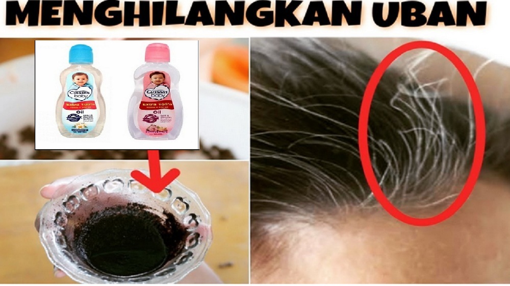 cara menghilangkan uban dengan kopi dan baby oil