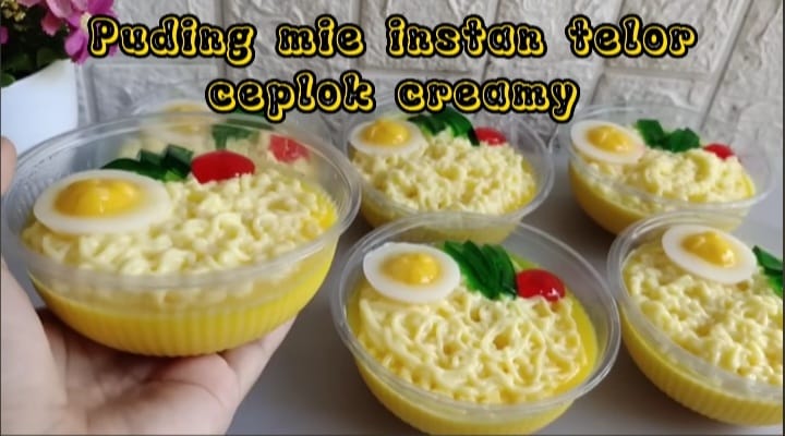 resep puding mie instan telor ceplok creamy