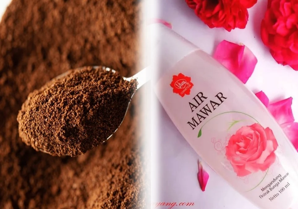 ilustrasi Skincare Racikan Kopi dan Air Mawar