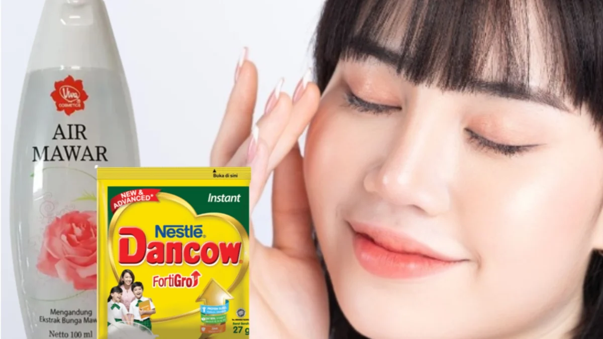 Masker susu Dancow dan air mawar viva