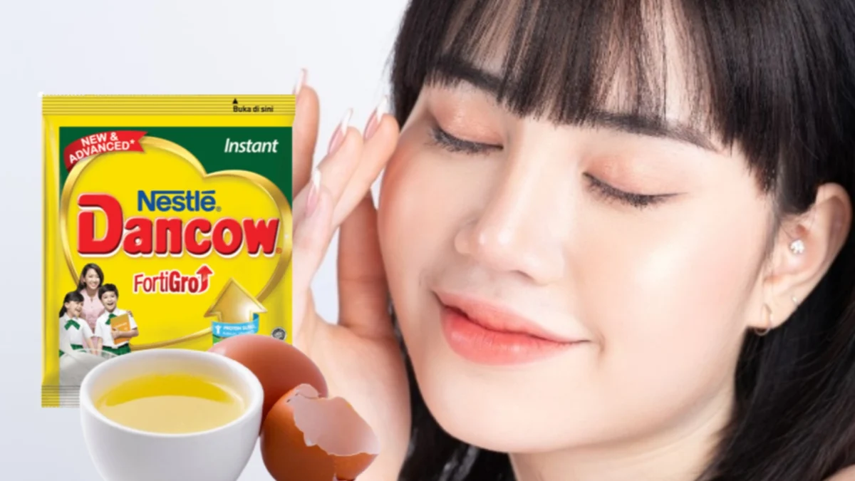 Masker susu dancow Campur putih telur