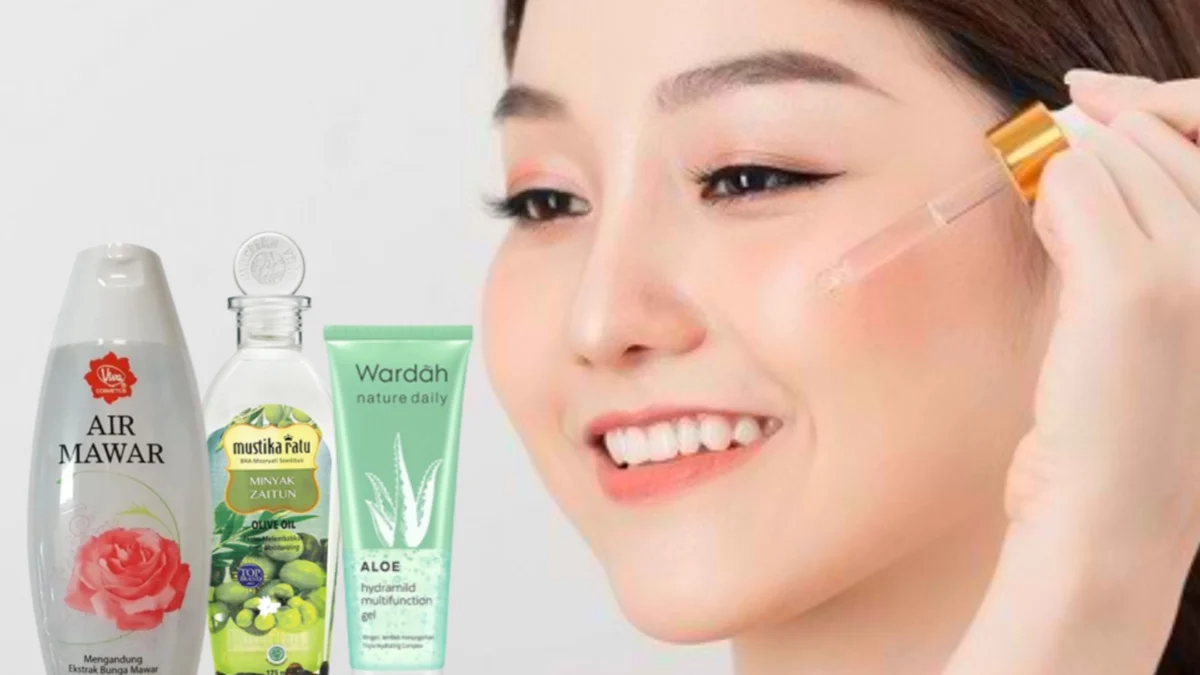 Serum air mawar Viva campur minyak zaitun dan lidah buaya