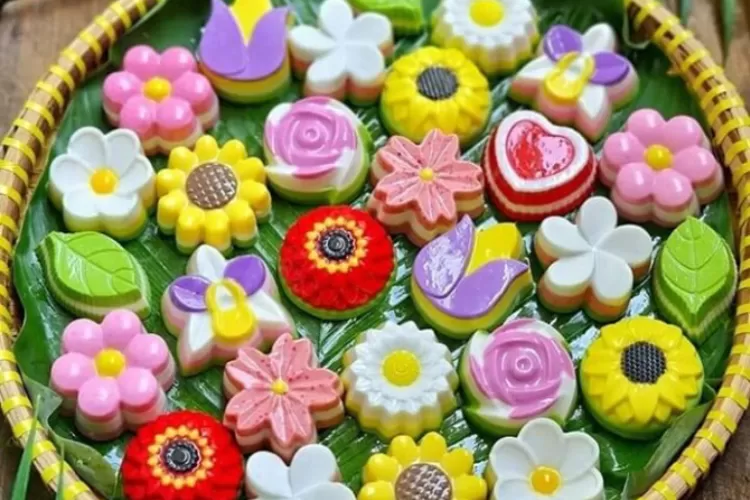 RESEP KUE LAPIS MOTIF BUNGA KEREN