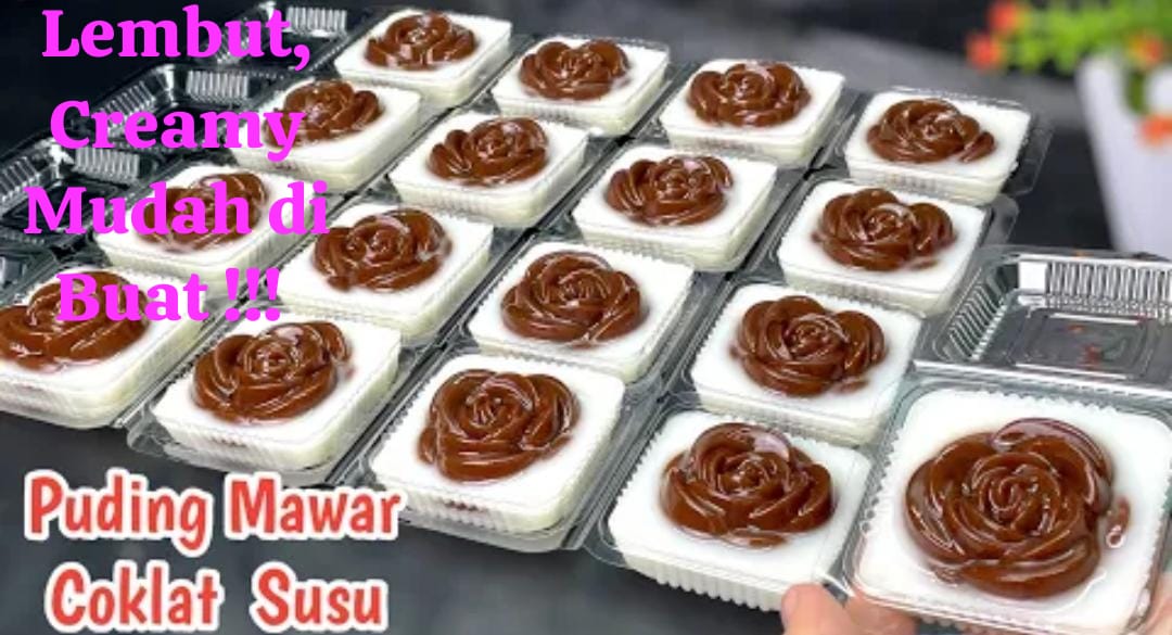 resep puding cantik mika mawar coklat susu