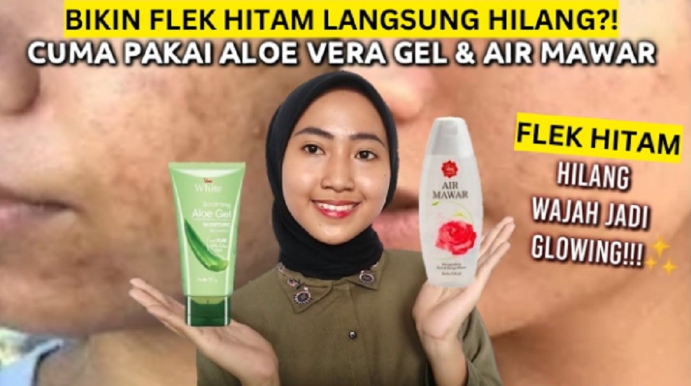 lidah buaya dan air mawar viva di pagi hari