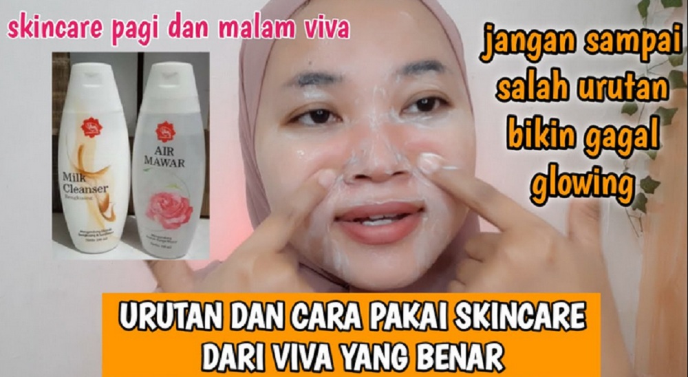 air mawar viva skincare pagi dan malam hari