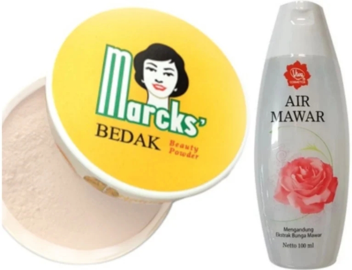 Bedak Marcks dan air mawar Viva