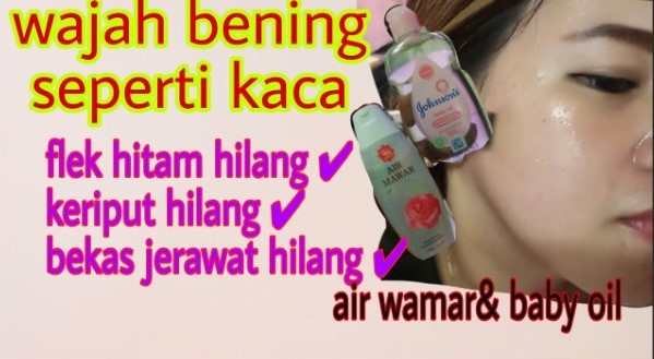 baby oil dan air mawar