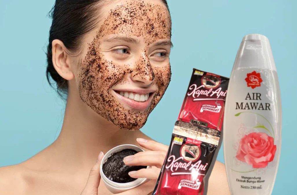 masker kopi kapal api dan air mawar