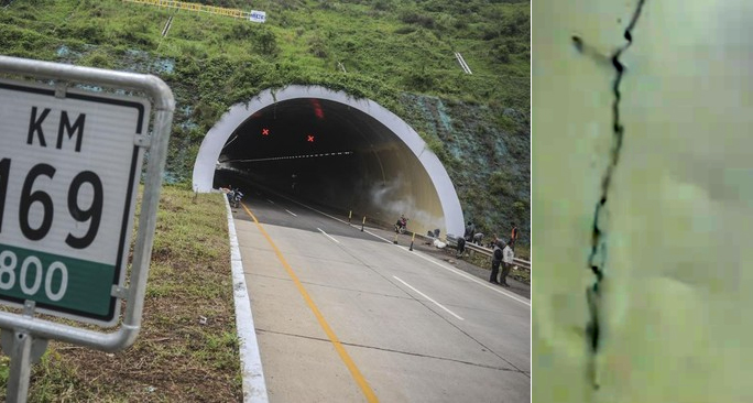 Terowongan Kembar Tol Cisumdawu Retak
