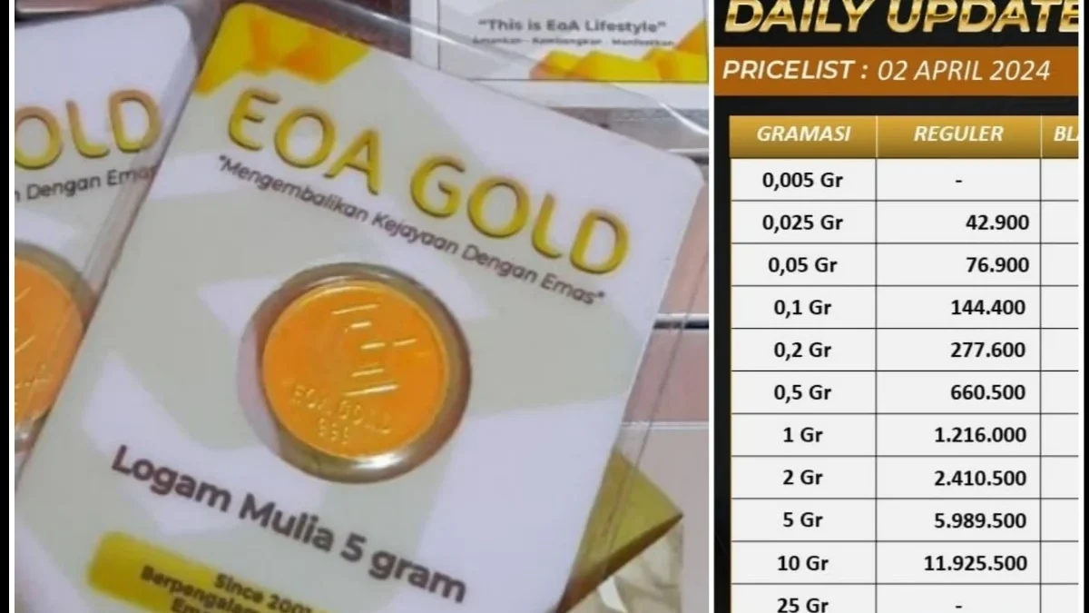 Harga emas hari ini Selasa 2 April 2024