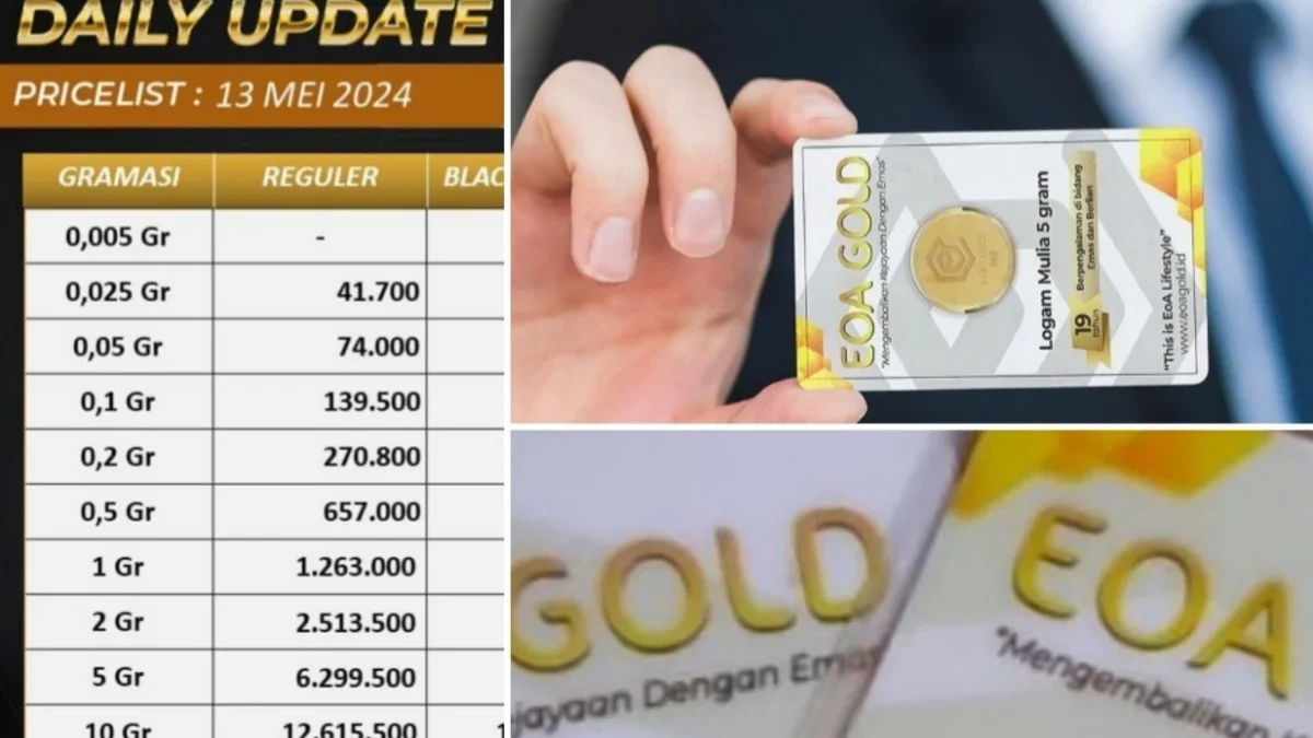 Update harga emas hari ini Senin 13 Mei 2024