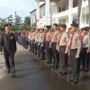 Upacara Hari Bhayangkara di Balaikota Cirebon dipimpin oleh Kapolres Cirebon Kota, AKBP Rano Hadiyanto.