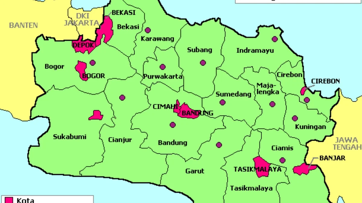 daftar kota dan kabupaten jawa barat terbaru