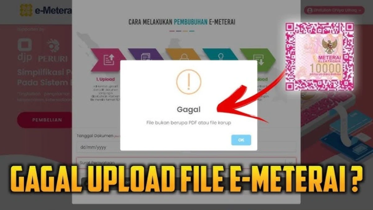 E-Meterai ERROR ?? Ada Apa Ini solusinya Sumber Gambar : (Youtube)