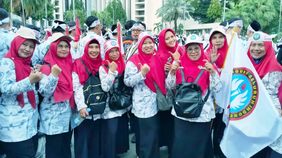 Persatuan Guru Swasta Kota Cirebon Ikut Aksi Demo ke Jakarta PGSI Kota Cirebon