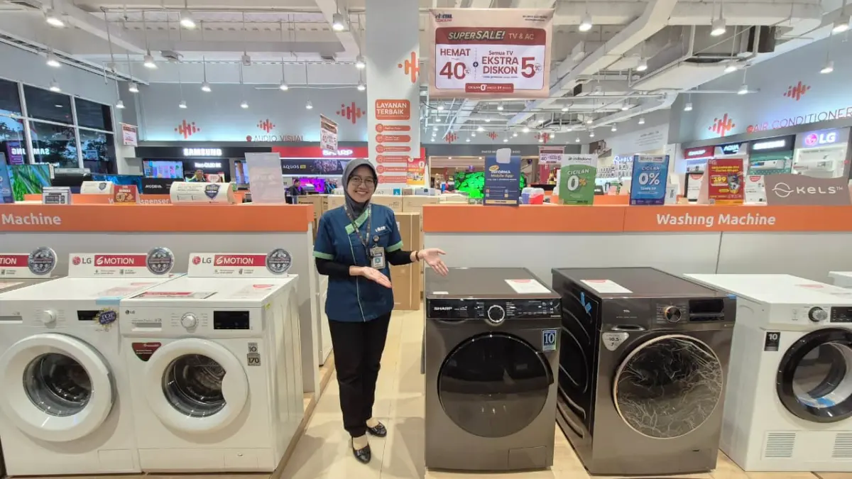 Cirebon Tambah Panas, Penjualan AC dan Mesin Cuci Terus Meningkat Mesin cuci front loading