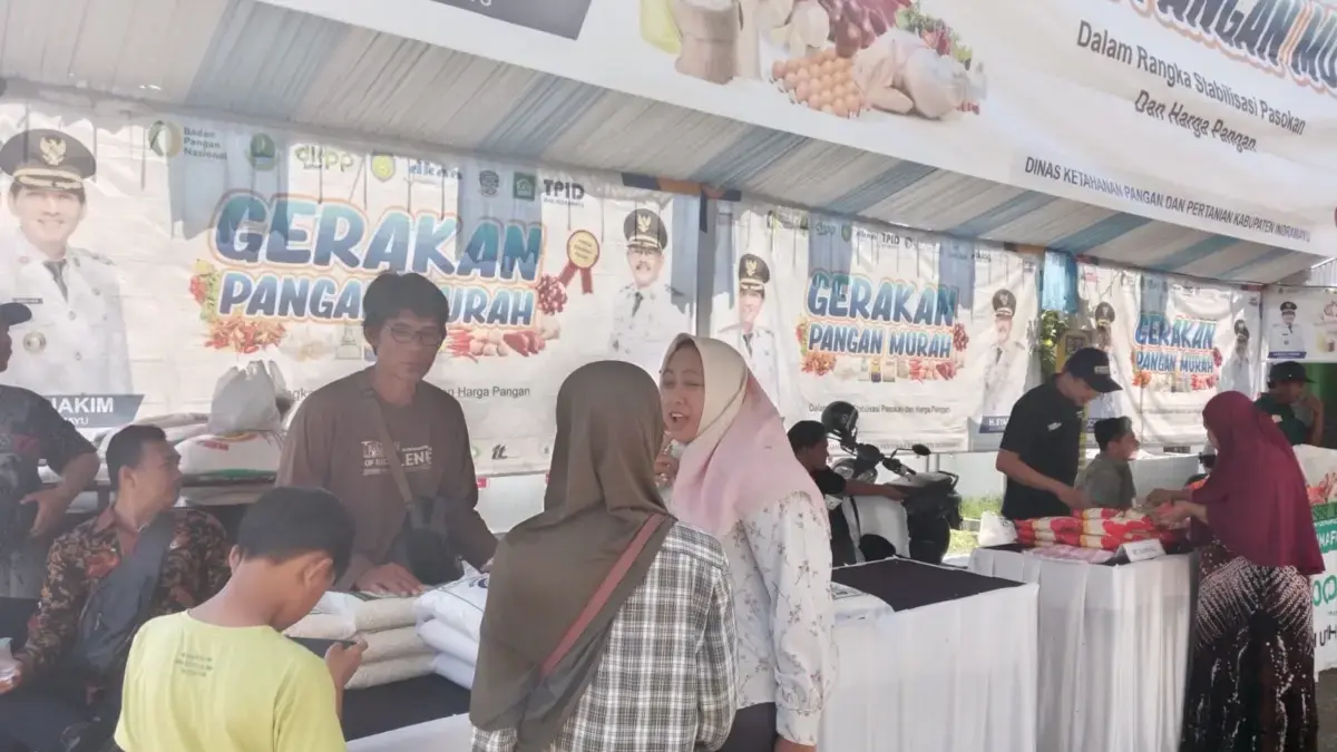 Gerakan Pangan Murah di Desa Kalimati, Indramayu, Diserbu Warga Gerakan Pangan Murah