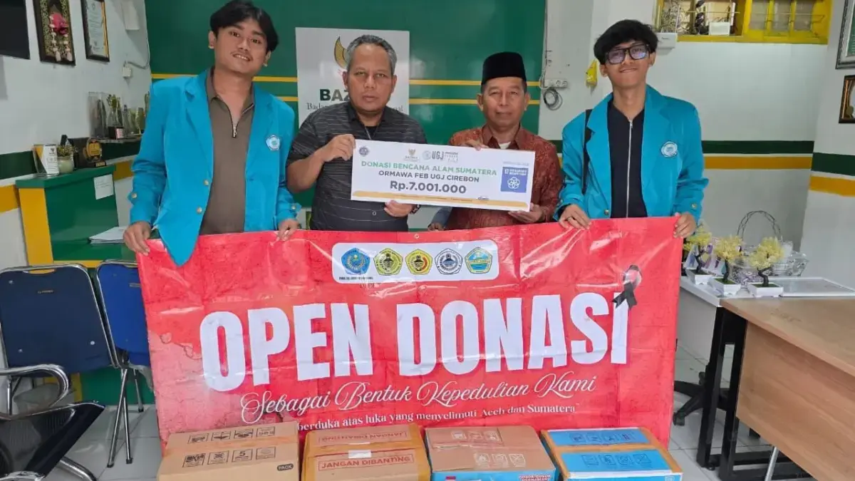Galang Donasi untuk Korban Bencana Sumatera, FEB UGJ Cirebon Kolaborasi dengan Baznas Donasi yang dihimpun FEB UGJ Cirebon