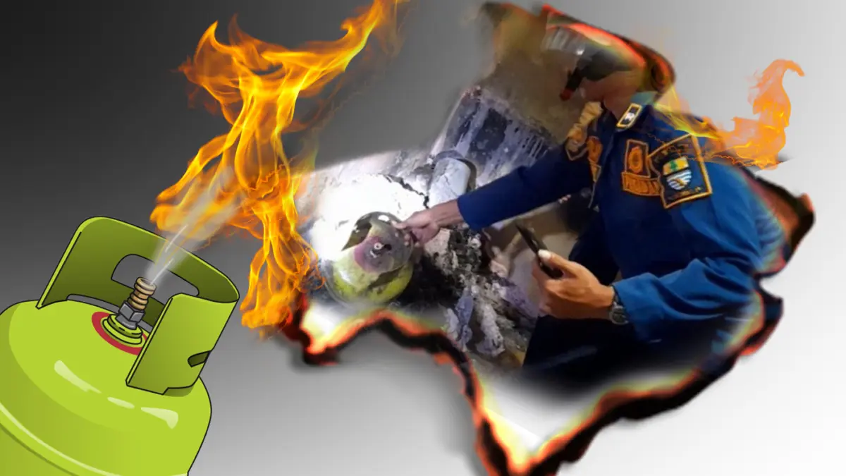 Tabung Gas Bocor, Dapur Terbakar di Kota Cirebon Kebakaran di Cirebon