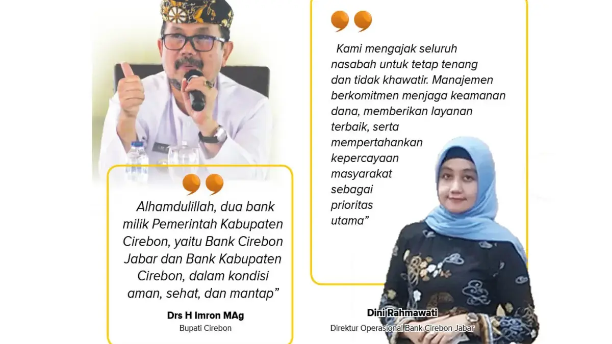 Bupati Cirebon Drs H Imron MAg dan Direktur Operasional Bank Cirebon Jabar Dini Rahmawati