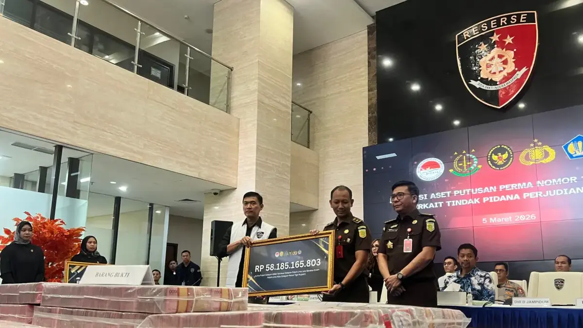 Cuan Judol Rp58 Miliar Masuk Kas Negara